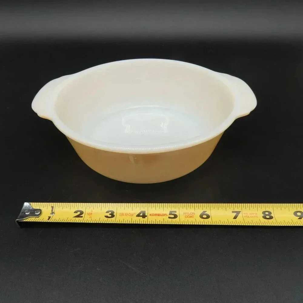 Vintage Anchor Hocking Fire King Peach Luster Casserole Dish Set of 3 - Picture 7 of 14